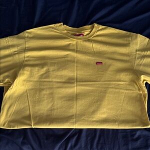 Supreme Yellow Short Sleeve Tee with Small Red Box Logo